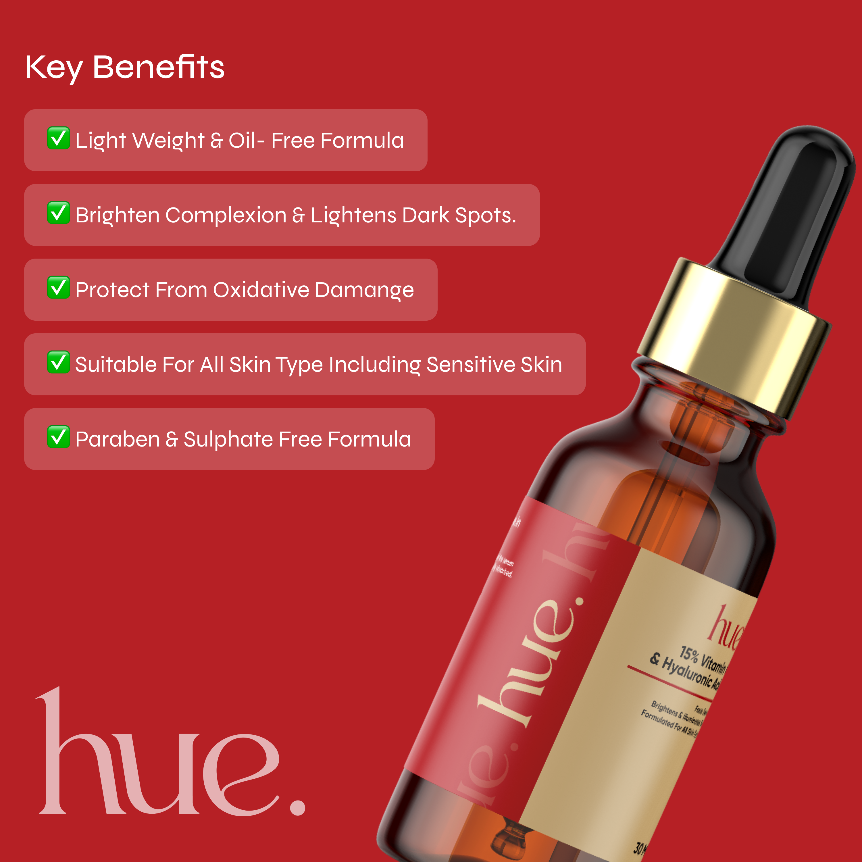 Key Benefits — HUE. Vitamin C Serum